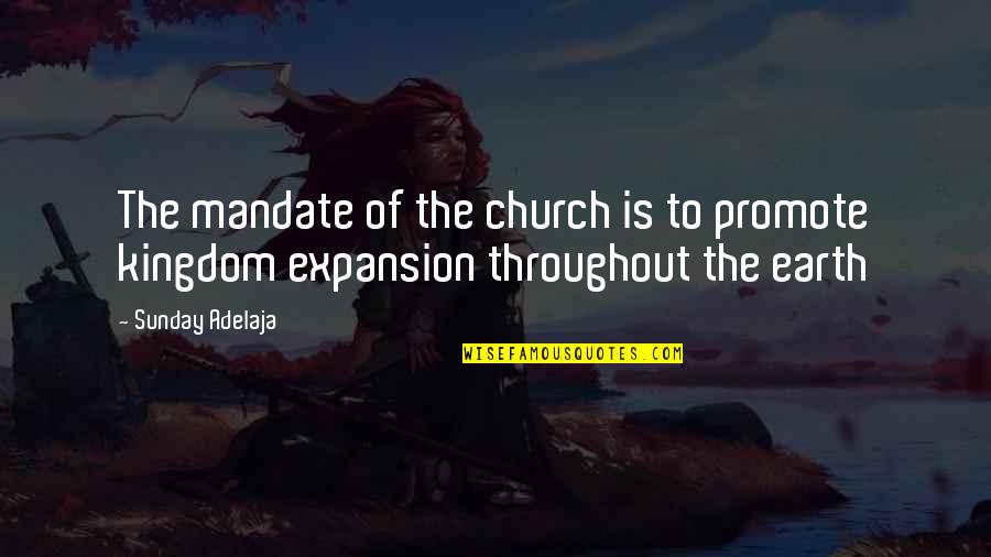 Sins Of The Fathers Quote Quotes By Sunday Adelaja: The mandate of the church is to promote