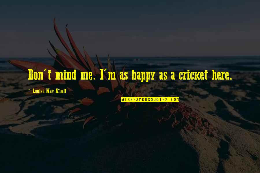 Sinsar Quotes By Louisa May Alcott: Don't mind me. I'm as happy as a