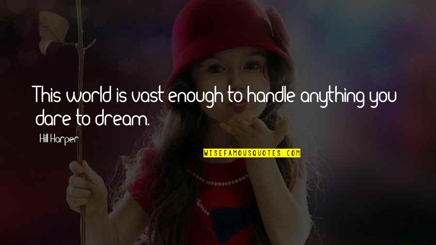 Sioda Koboski Quotes By Hill Harper: This world is vast enough to handle anything