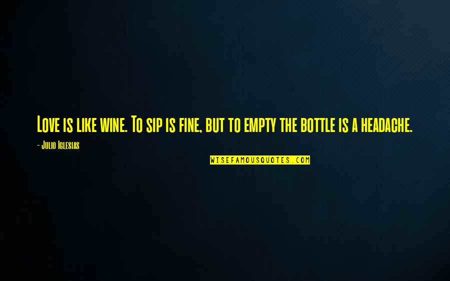 Sip Sip Quotes By Julio Iglesias: Love is like wine. To sip is fine,