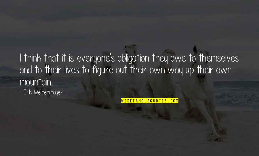 Siphon Coffee Quotes By Erik Weihenmayer: I think that it is everyone's obligation they Siphon Coffee Quotes By Erik Weihenmayer: I think that it is everyone's obligation they
