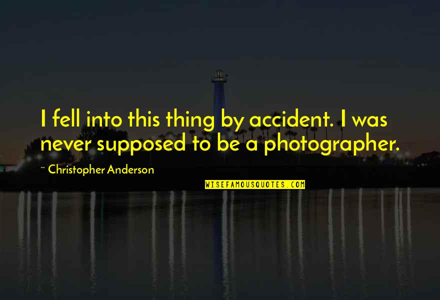 Sipster Quotes By Christopher Anderson: I fell into this thing by accident. I