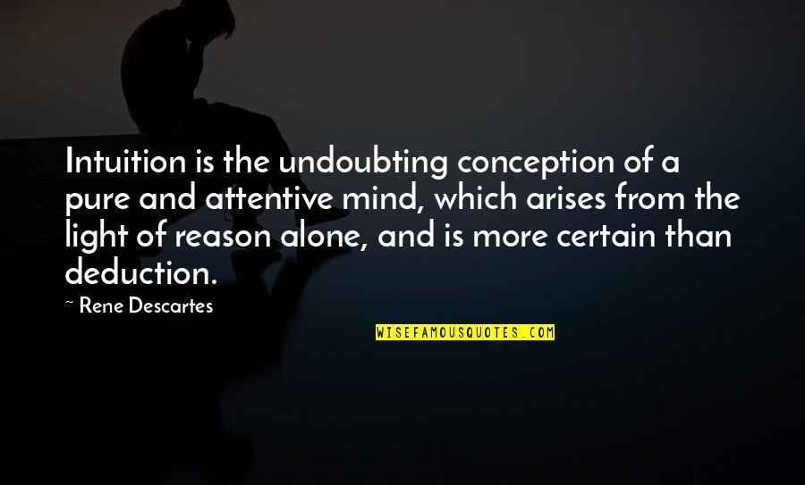 Sir Christopher Cradock Quotes By Rene Descartes: Intuition is the undoubting conception of a pure