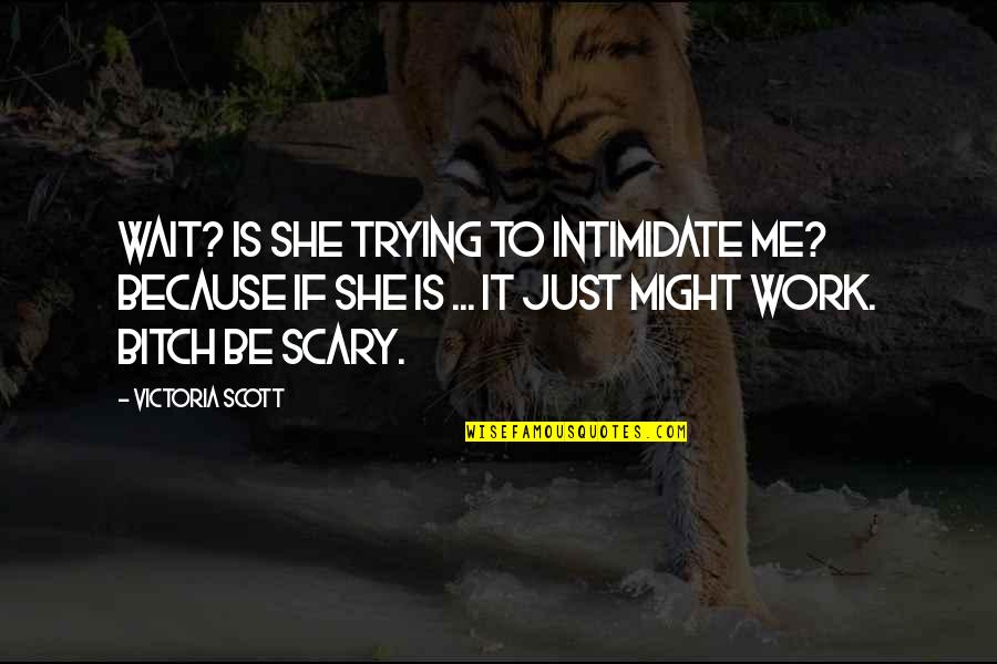 Sir Francis Galton Quotes By Victoria Scott: Wait? Is she trying to intimidate me? Because