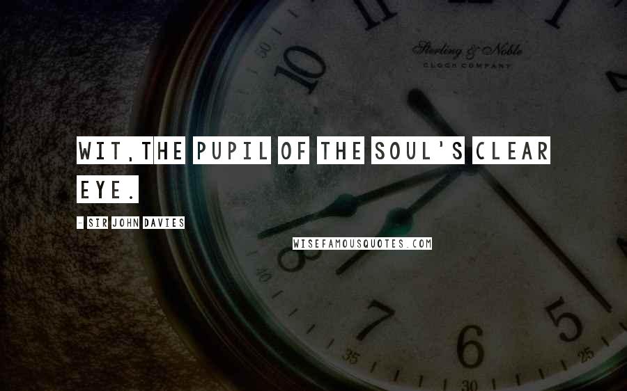 Sir John Davies quotes: Wit,the pupil of the soul's clear eye.