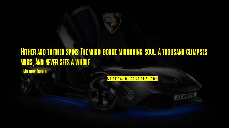 Sir John Harrington Quotes By Matthew Arnold: Hither and thither spins The wind-borne mirroring soul, Sir John Harrington Quotes By Matthew Arnold: Hither and thither spins The wind-borne mirroring soul,