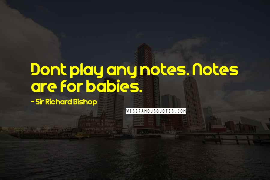 Sir Richard Bishop quotes: Dont play any notes. Notes are for babies.