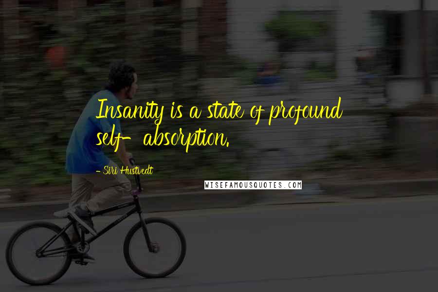 Siri Hustvedt quotes: Insanity is a state of profound self-absorption.