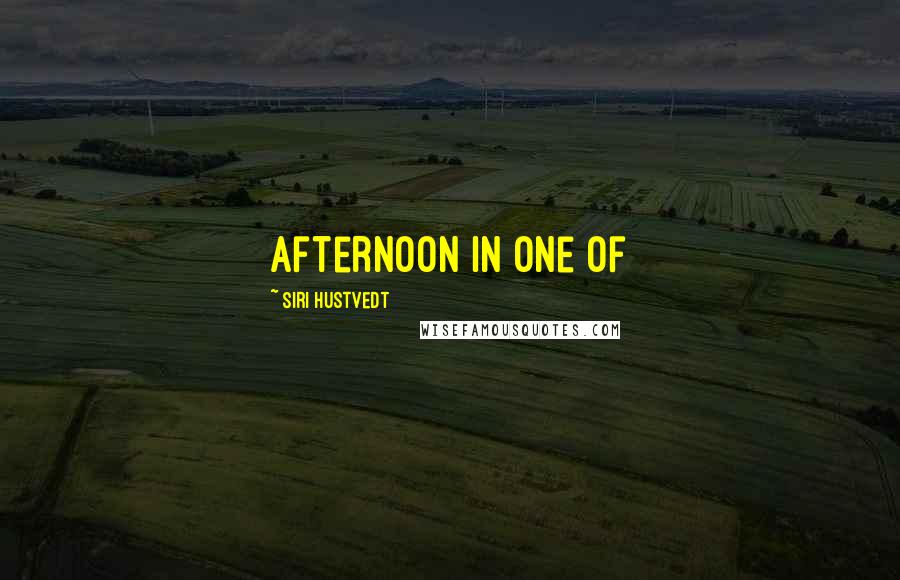 Siri Hustvedt quotes: afternoon in one of