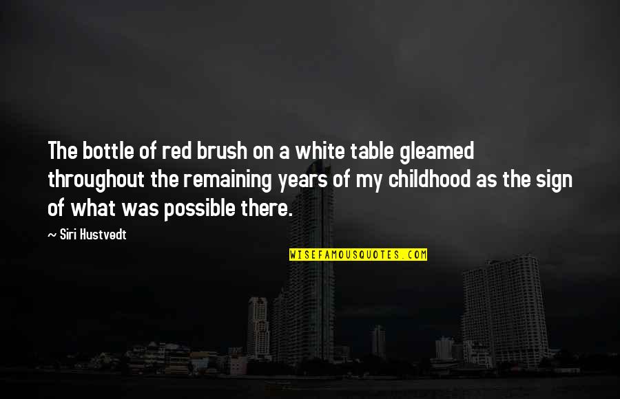 Siri Quotes By Siri Hustvedt: The bottle of red brush on a white