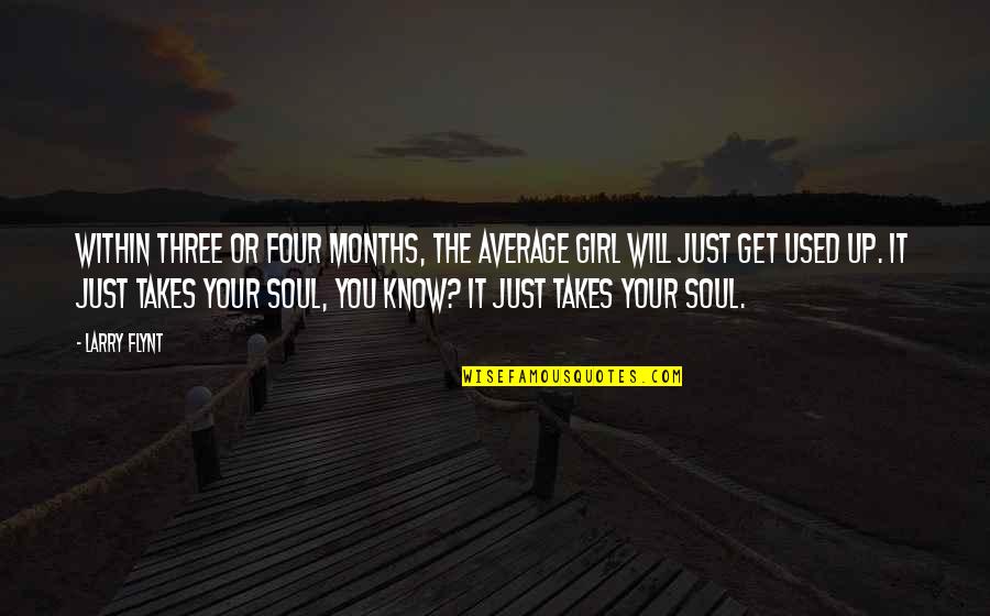 Sirianis Quotes By Larry Flynt: Within three or four months, the average girl Sirianis Quotes By Larry Flynt: Within three or four months, the average girl