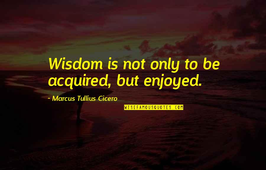 Sirirat Siriwan Quotes By Marcus Tullius Cicero: Wisdom is not only to be acquired, but