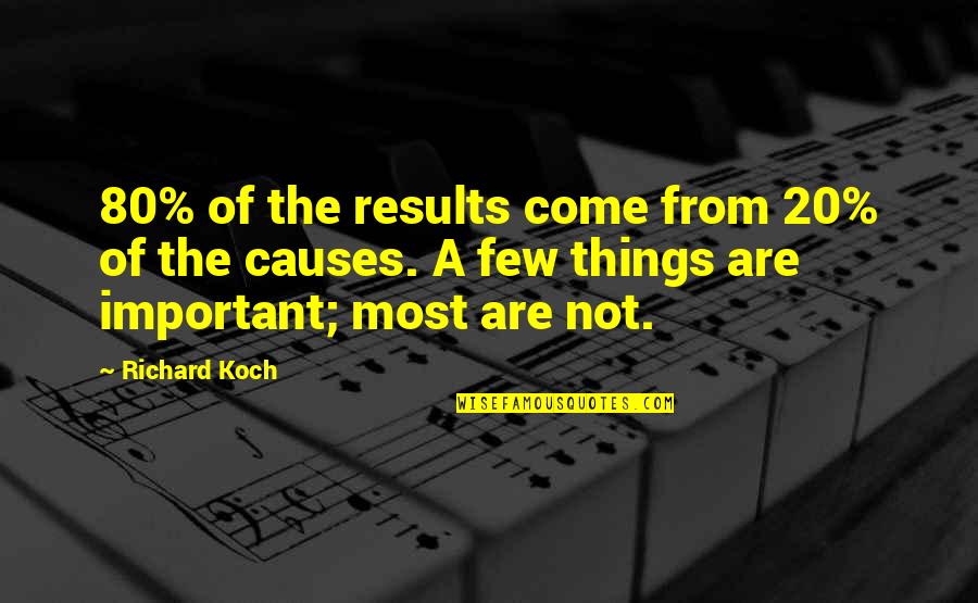 Sirras Quotes By Richard Koch: 80% of the results come from 20% of