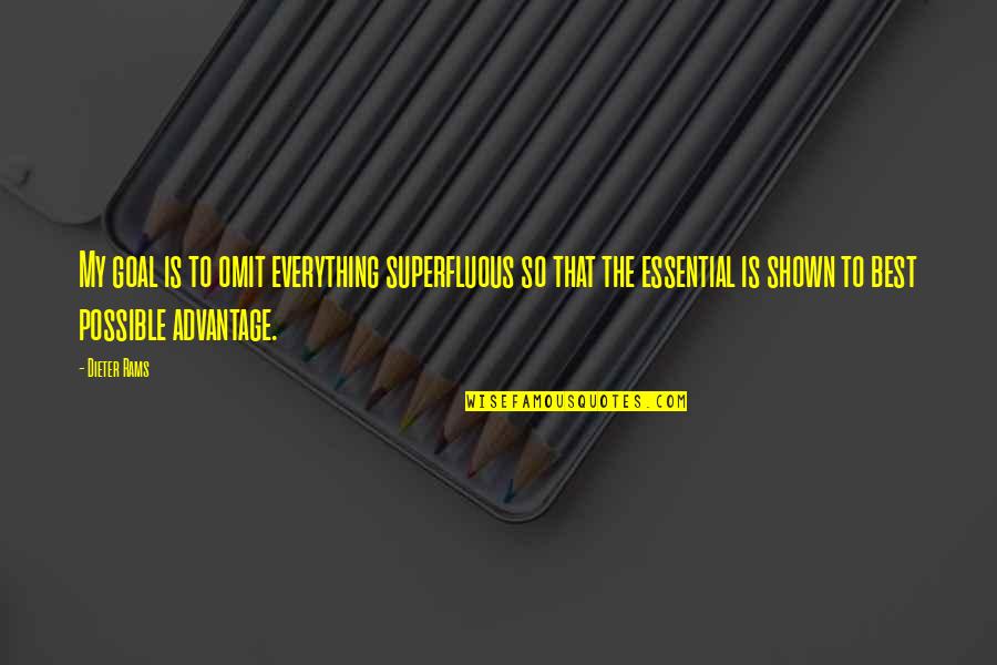 Sirsasana 2 Quotes By Dieter Rams: My goal is to omit everything superfluous so Sirsasana 2 Quotes By Dieter Rams: My goal is to omit everything superfluous so