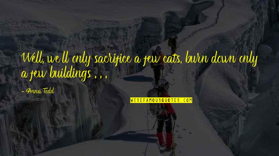 Sirve Conjugation Quotes By Anna Todd: Well, we'll only sacrifice a few cats, burn