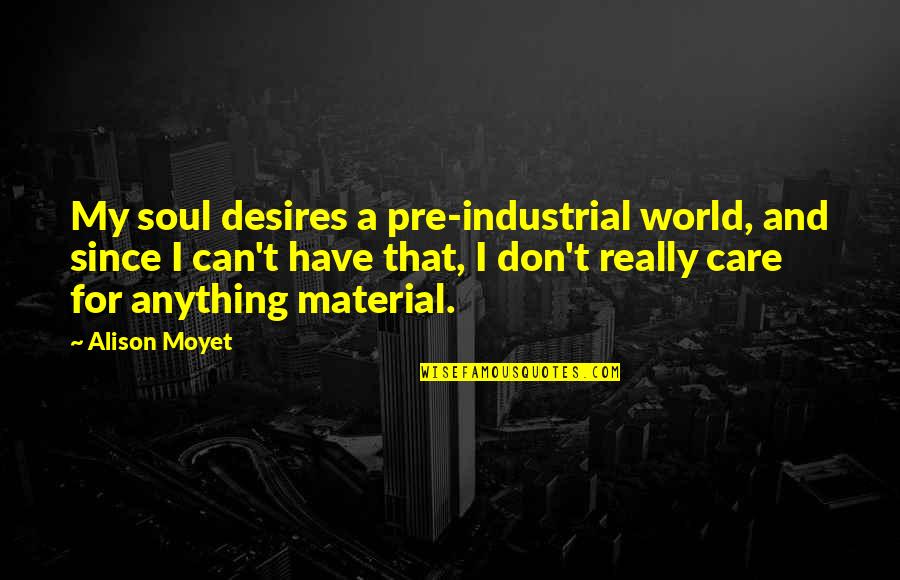 Sistemului Circulator Quotes By Alison Moyet: My soul desires a pre-industrial world, and since Sistemului Circulator Quotes By Alison Moyet: My soul desires a pre-industrial world, and since