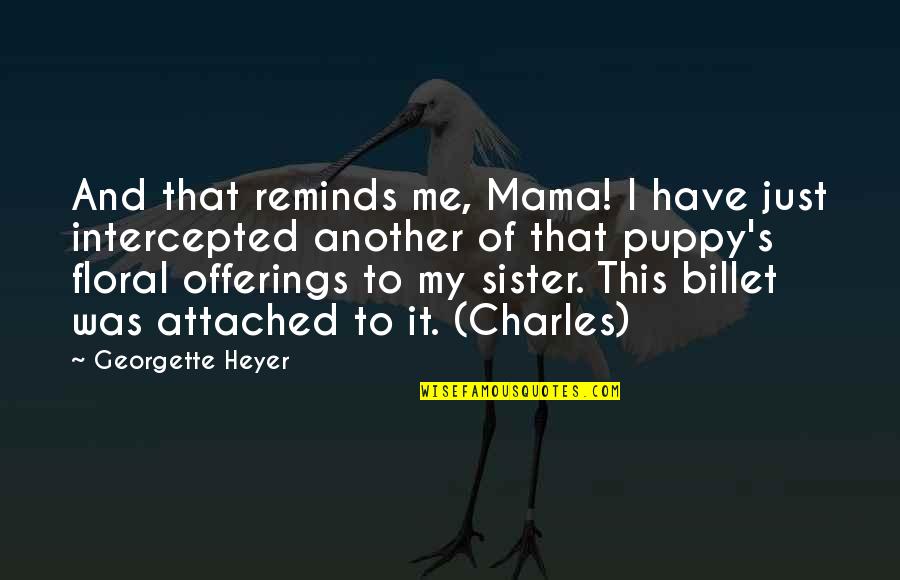 Sister Love Quotes By Georgette Heyer: And that reminds me, Mama! I have just