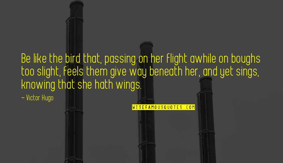 Sister Status In Punjabi Quotes By Victor Hugo: Be like the bird that, passing on her