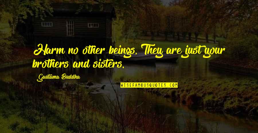 Sisters 3 Quotes By Gautama Buddha: Harm no other beings. They are just your Sisters 3 Quotes By Gautama Buddha: Harm no other beings. They are just your