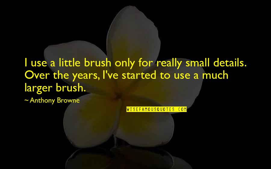 Sisters Laughing Quotes By Anthony Browne: I use a little brush only for really