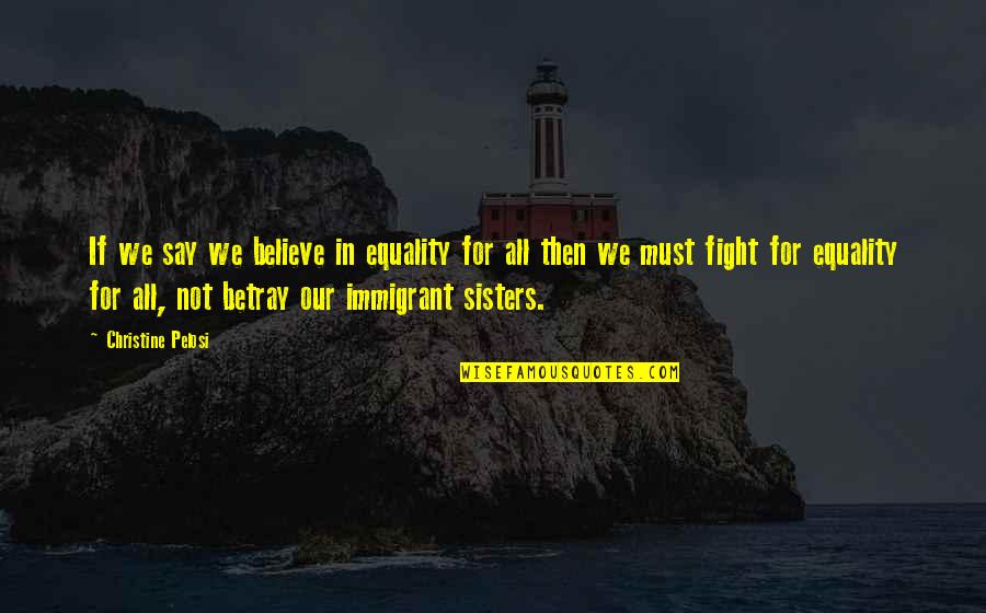 Sisters Quotes By Christine Pelosi: If we say we believe in equality for