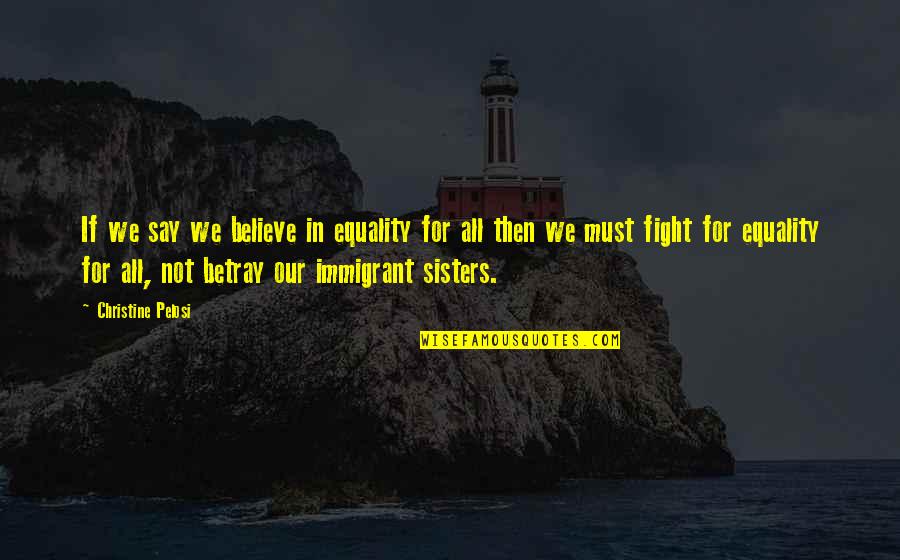 Sisters That Fight Quotes By Christine Pelosi: If we say we believe in equality for