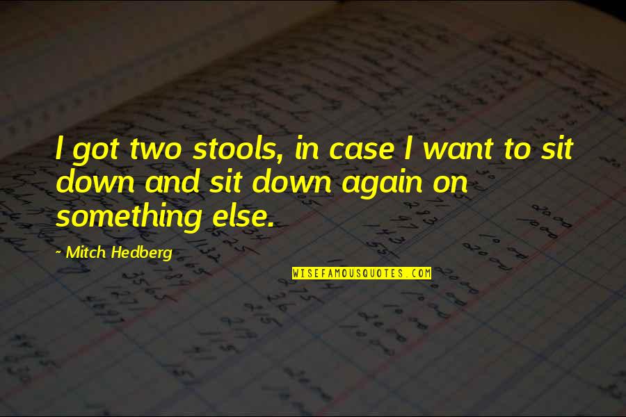 Sit Down Quotes By Mitch Hedberg: I got two stools, in case I want