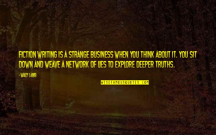 Sit Down Quotes By Wally Lamb: Fiction writing is a strange business when you