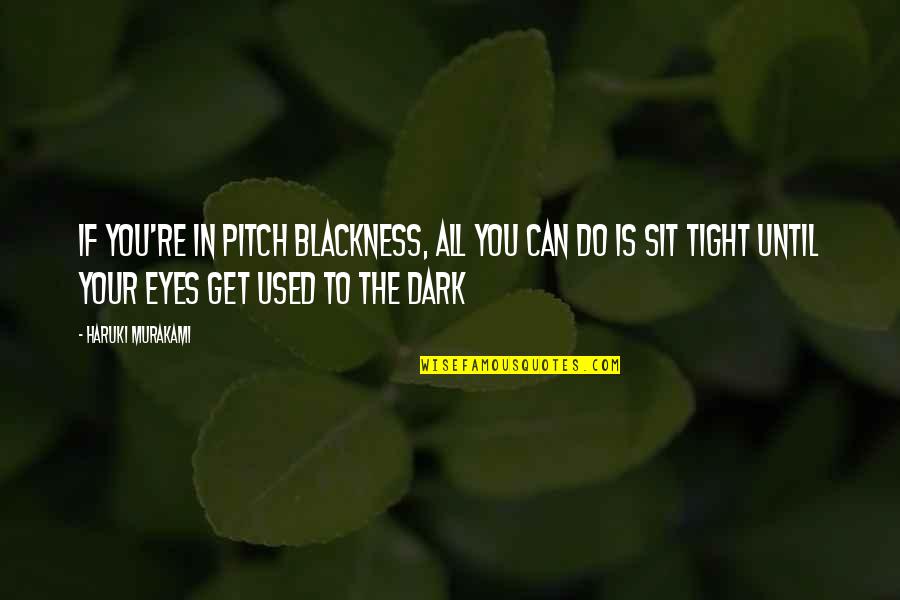 Sit Tight Quotes By Haruki Murakami: If you're in pitch blackness, all you can Sit Tight Quotes By Haruki Murakami: If you're in pitch blackness, all you can