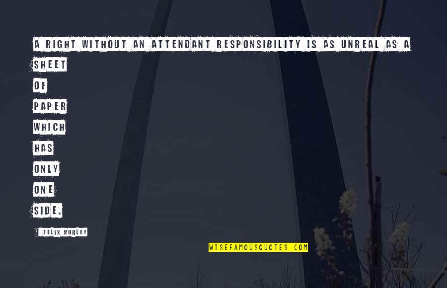 Sitapata Quotes By Felix Morley: A right without an attendant responsibility is as Sitapata Quotes By Felix Morley: A right without an attendant responsibility is as