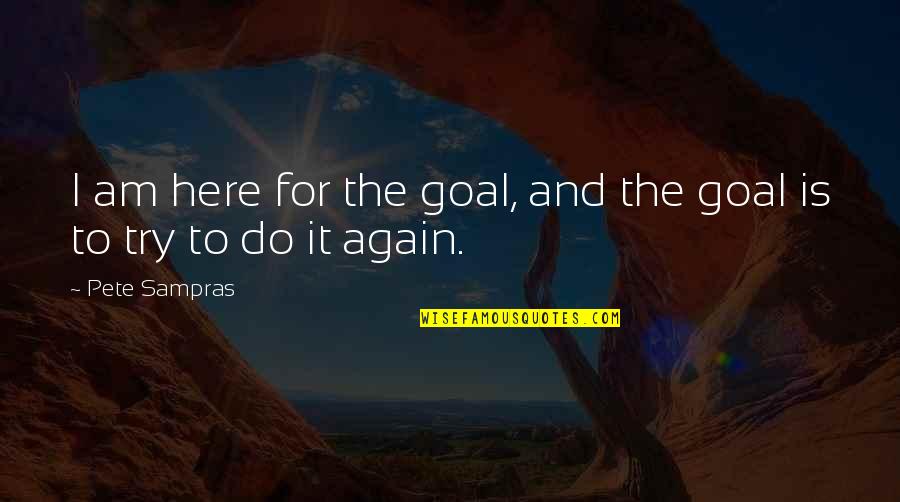 Sitapata Quotes By Pete Sampras: I am here for the goal, and the