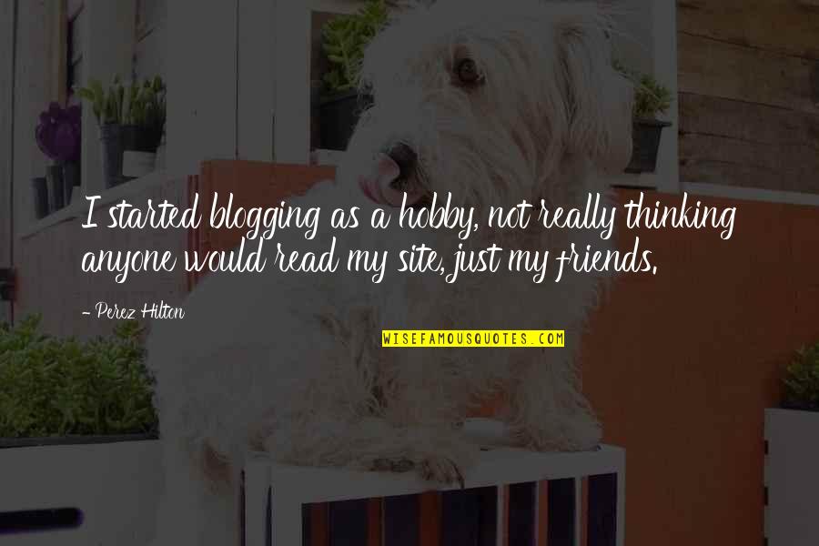 Site Quotes By Perez Hilton: I started blogging as a hobby, not really