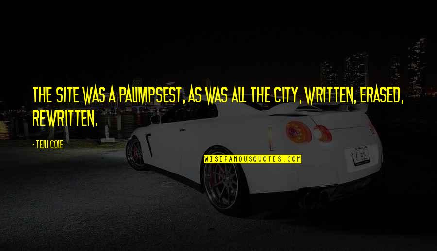 Site Quotes By Teju Cole: The site was a palimpsest, as was all