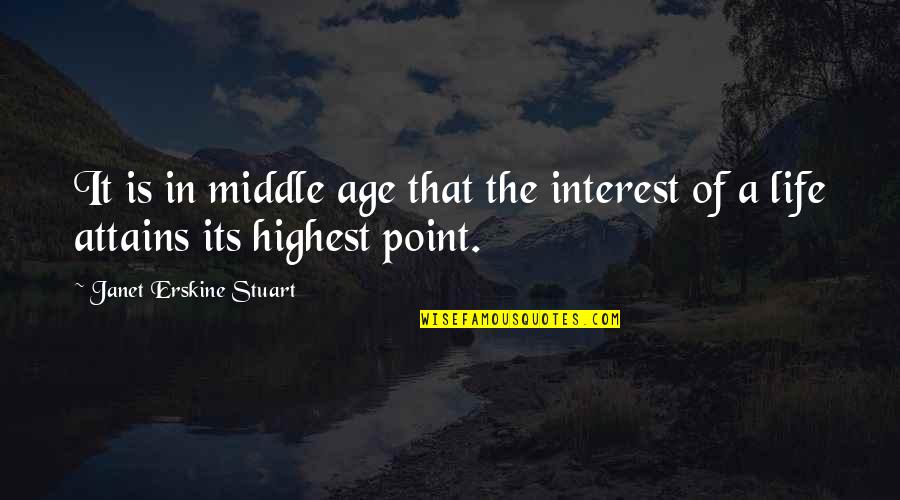 Sitlers Quotes By Janet Erskine Stuart: It is in middle age that the interest Sitlers Quotes By Janet Erskine Stuart: It is in middle age that the interest