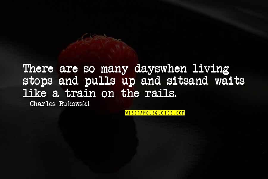Sits Quotes By Charles Bukowski: There are so many dayswhen living stops and