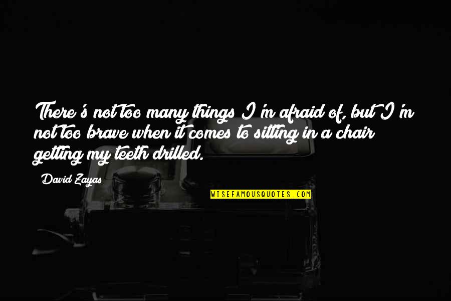 Sitting In A Chair Quotes By David Zayas: There's not too many things I'm afraid of,