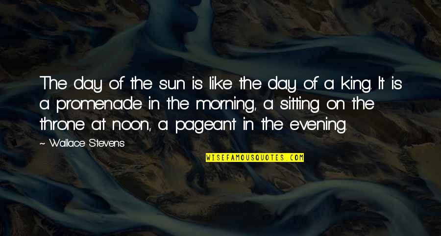 Sitting In The Sun Quotes By Wallace Stevens: The day of the sun is like the