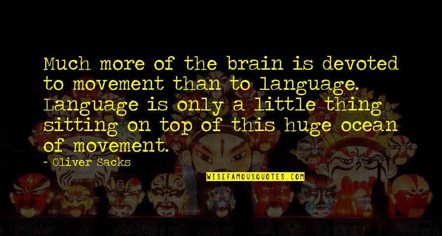 Sitting On Top Quotes By Oliver Sacks: Much more of the brain is devoted to