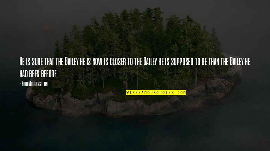 Situationist Philosophy Quotes By Erin Morgenstern: He is sure that the Bailey he is Situationist Philosophy Quotes By Erin Morgenstern: He is sure that the Bailey he is