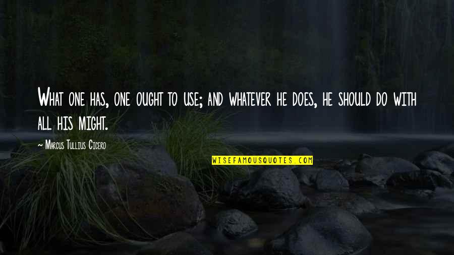 Situs Inversus Quotes By Marcus Tullius Cicero: What one has, one ought to use; and Situs Inversus Quotes By Marcus Tullius Cicero: What one has, one ought to use; and