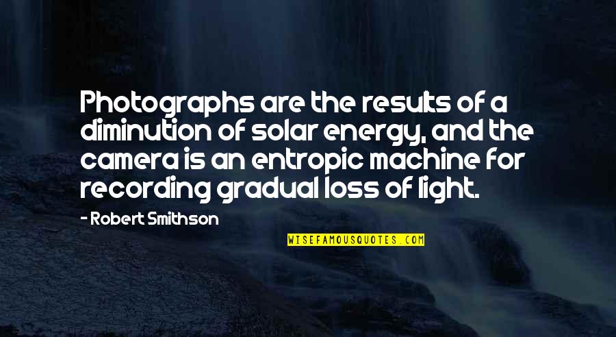 Sivadasan Quotes By Robert Smithson: Photographs are the results of a diminution of Sivadasan Quotes By Robert Smithson: Photographs are the results of a diminution of