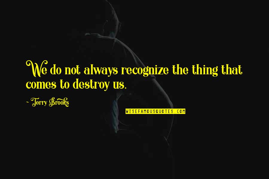 Sivels Mountain Quotes By Terry Brooks: We do not always recognize the thing that