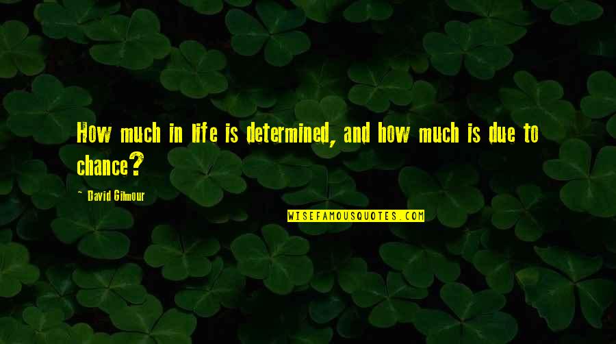 Six Days Earlier Quotes By David Gilmour: How much in life is determined, and how