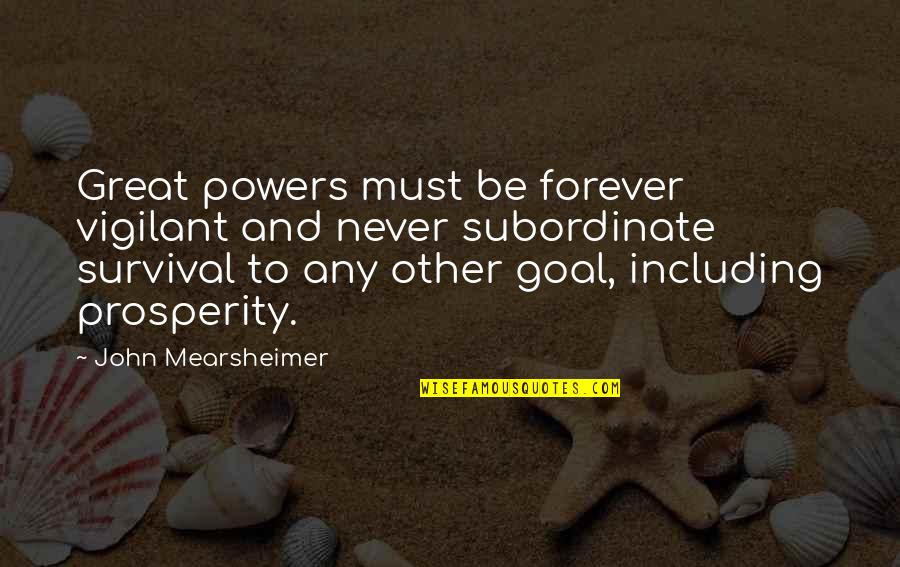 Sixohfourstudios Quotes By John Mearsheimer: Great powers must be forever vigilant and never Sixohfourstudios Quotes By John Mearsheimer: Great powers must be forever vigilant and never