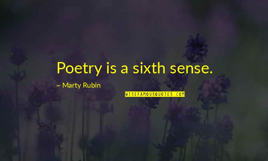 Sixth Quotes By Marty Rubin: Poetry is a sixth sense.