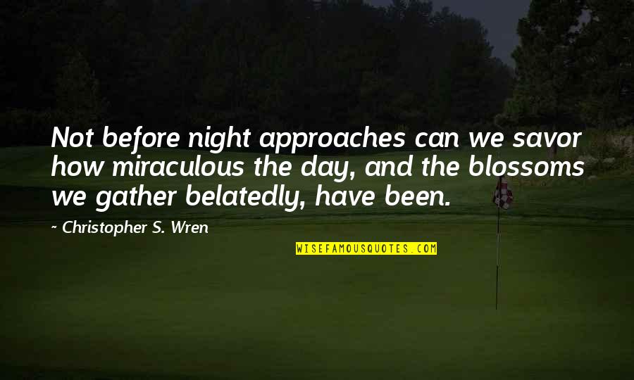 Sixtine Rouyre Quotes By Christopher S. Wren: Not before night approaches can we savor how