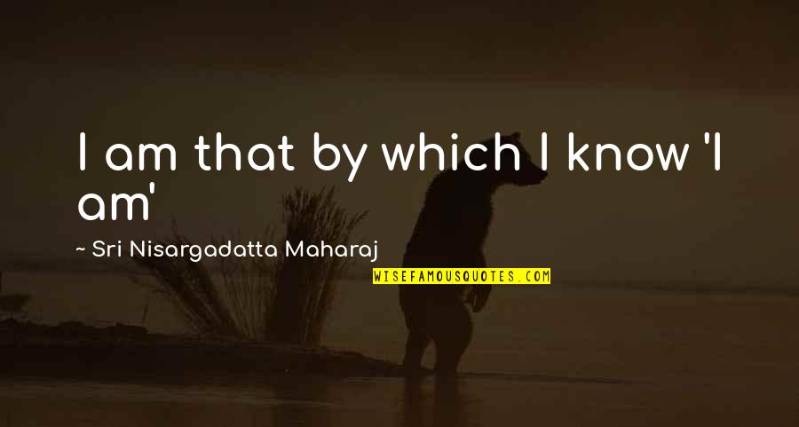 Sixty Birthday Cake Quotes By Sri Nisargadatta Maharaj: I am that by which I know 'I