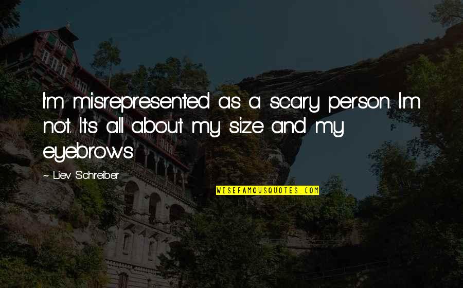 Size It Quotes By Liev Schreiber: I'm misrepresented as a scary person. I'm not.