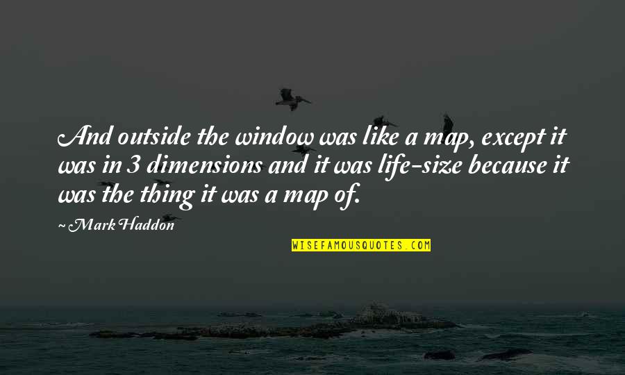 Size It Quotes By Mark Haddon: And outside the window was like a map,