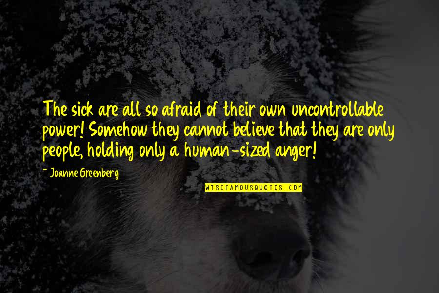 Sized Quotes By Joanne Greenberg: The sick are all so afraid of their